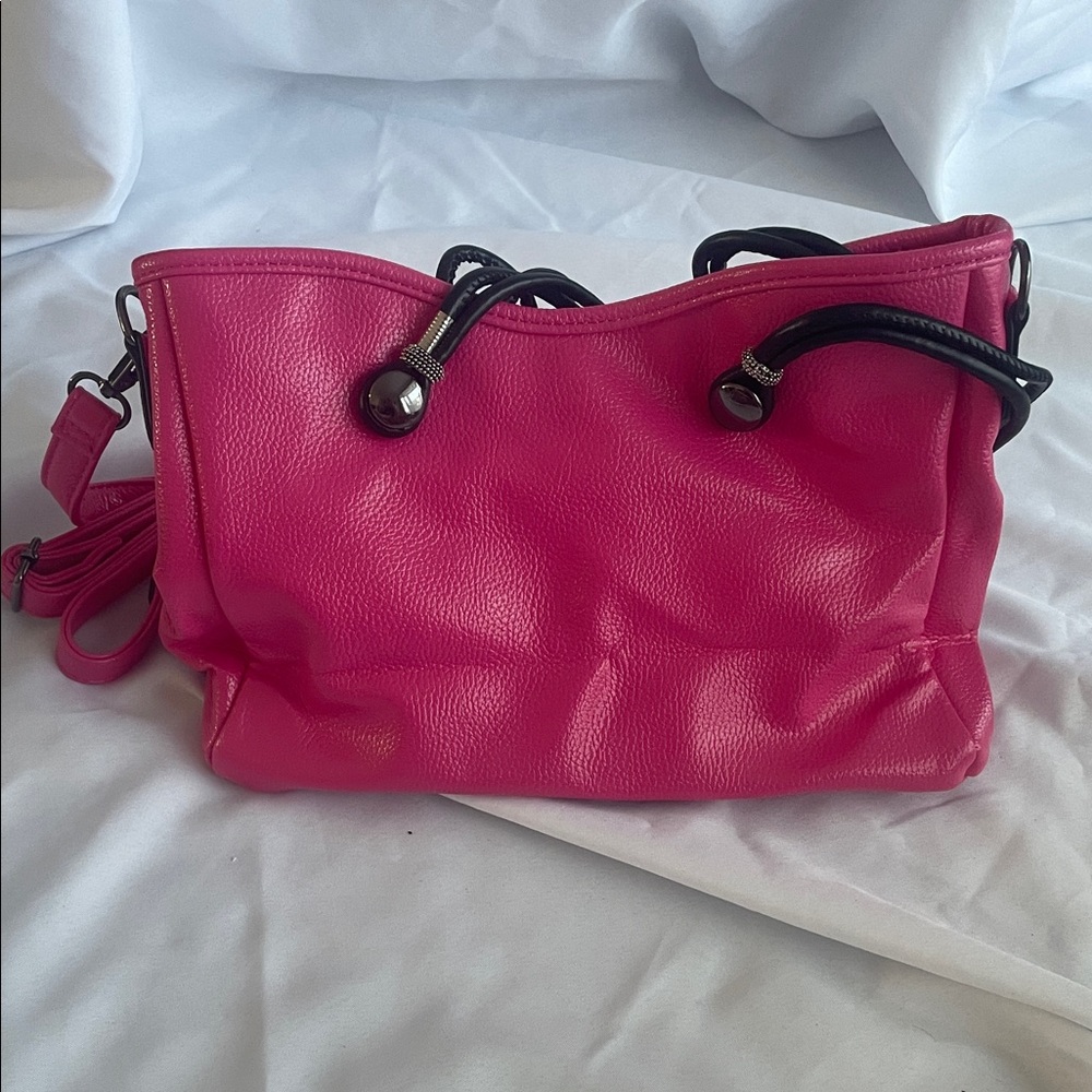 New- Hot Pink Leather Handbag